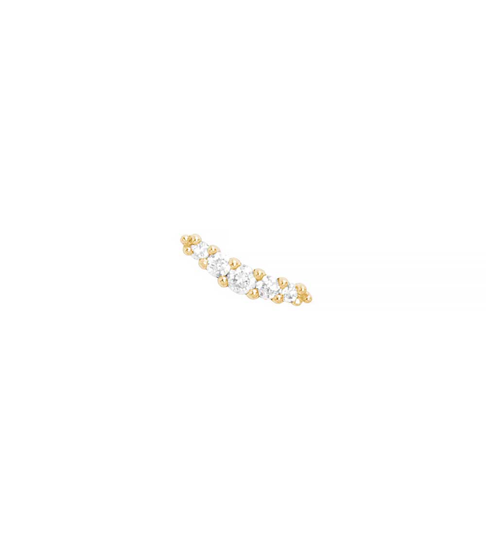 Boucle d'oreille Line or jaune et diamants Stone Paris