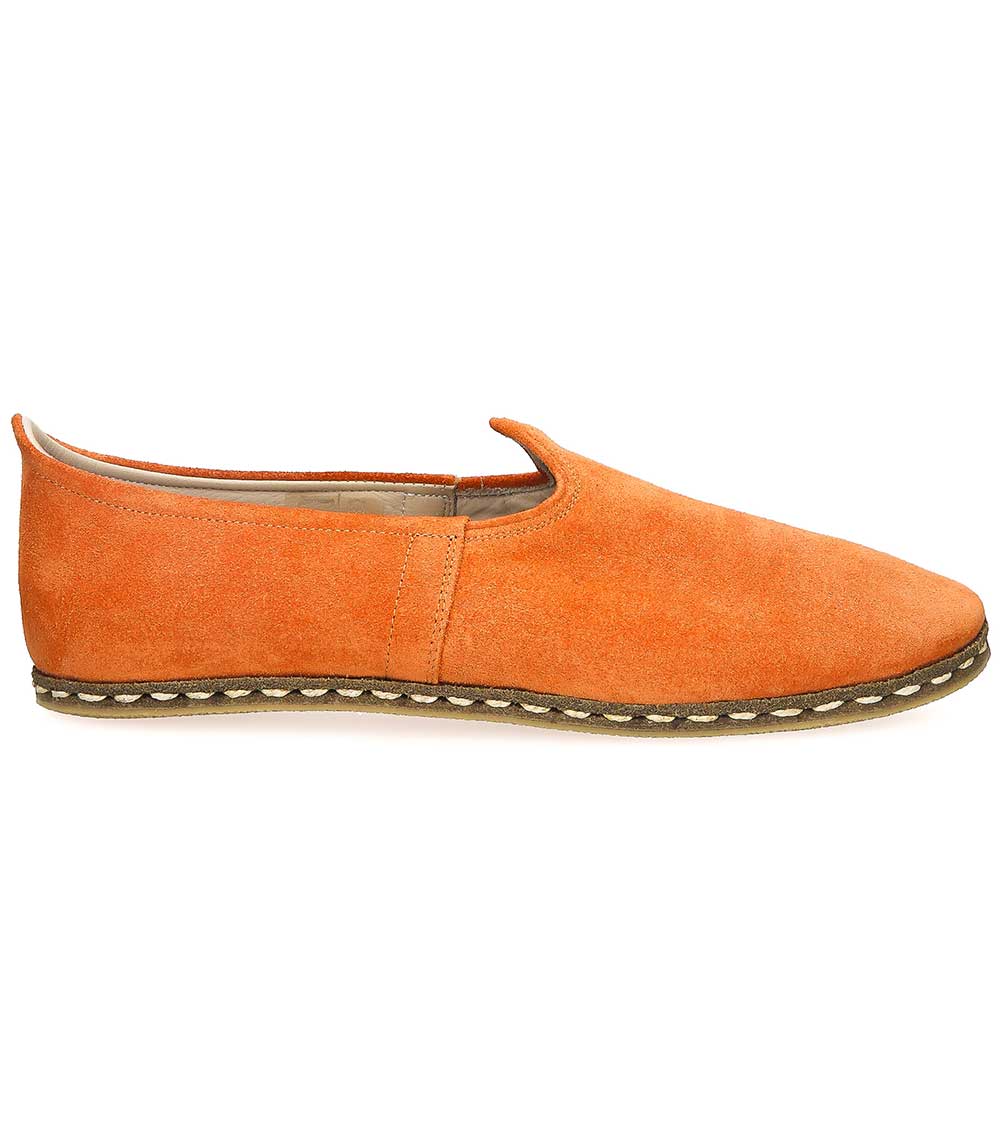 Mocassins Saanas Classique Homme Cuir Suédé Mandarine Saanas