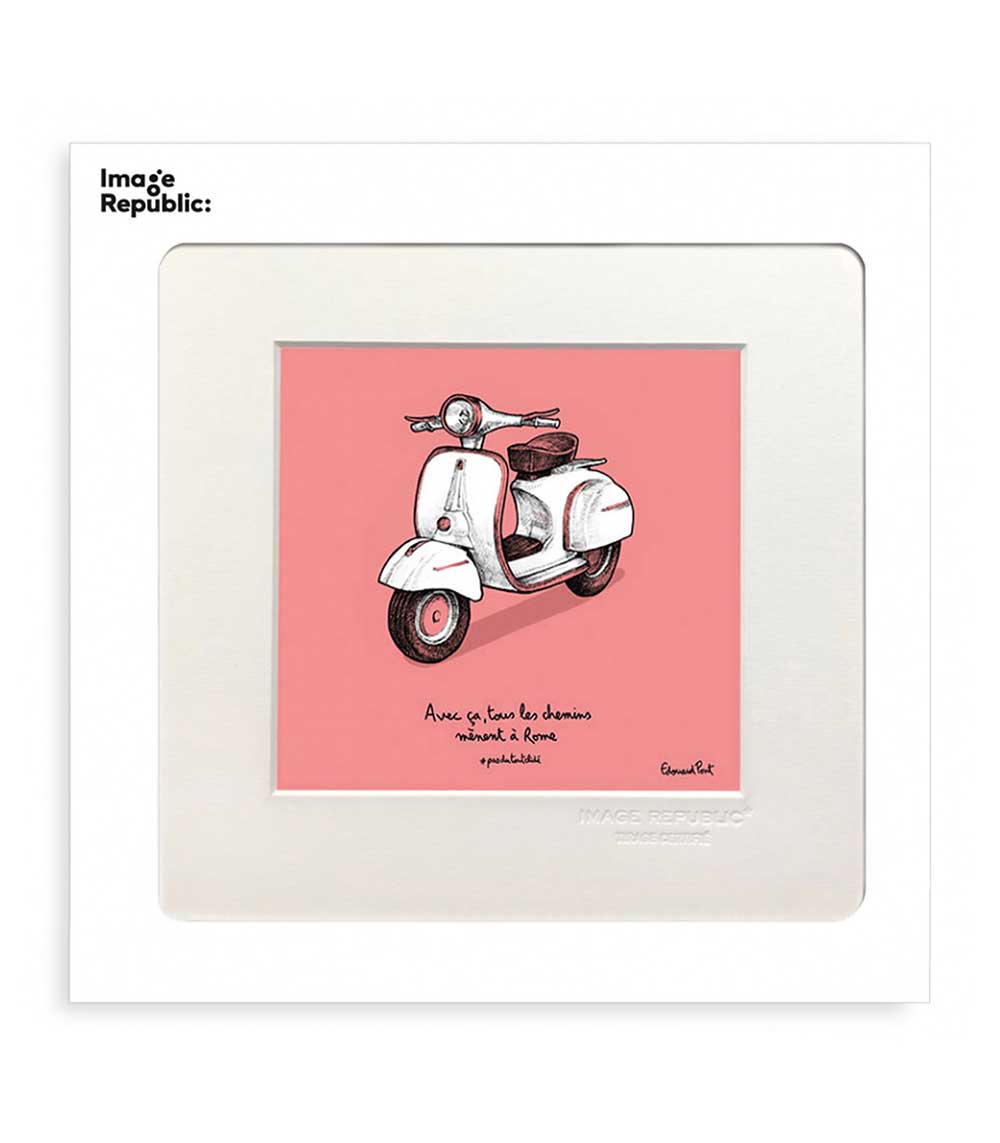 Affiche Pas du tout cliché Scooter 22 x 22 cm Image Republic