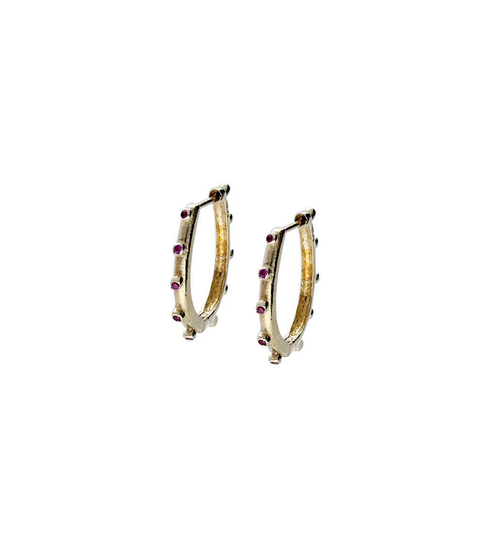 Boucles d'oreilles Arva Or et Rubis 5 Octobre