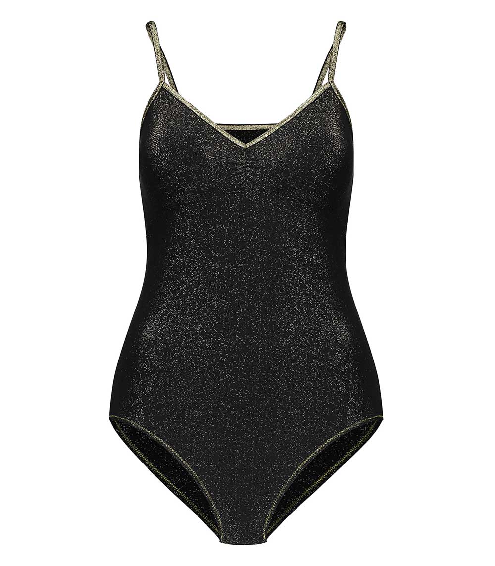 Body Bretelles Noir Lurex avec pads La Nouvelle