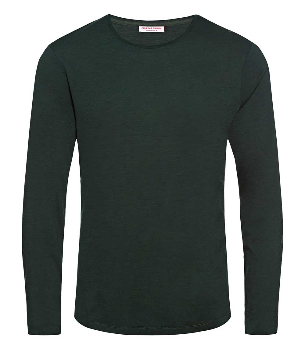 Tee-shirt OB-T LS Merino Racing Green Orlebar Brown