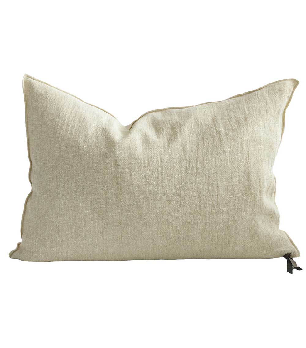 Coussin Vice Versa Crépon de Lin Lavé Fior di Latte 40 x 60 cm Maison de Vacances