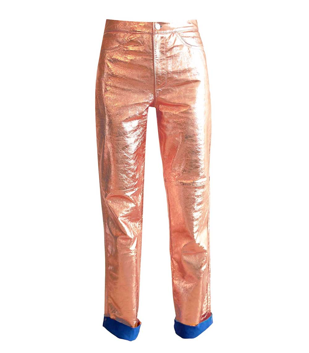 Pantalon en Cuir Rose Gold Victoria Leivissa
