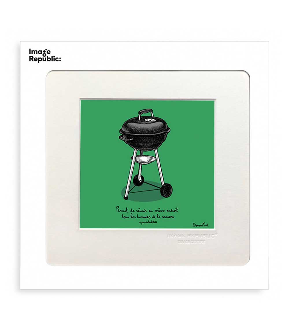 Affiche PDTC Edouard Pont 086 barbecue couleur 22 x 22 cm Image Republic