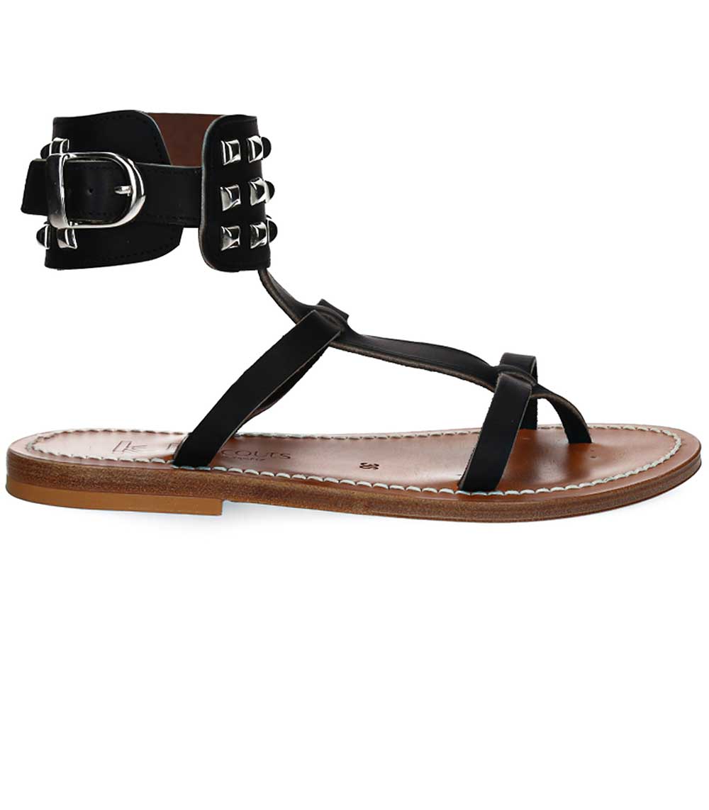 Sandales Forban Cuir lisse Noir K.Jacques