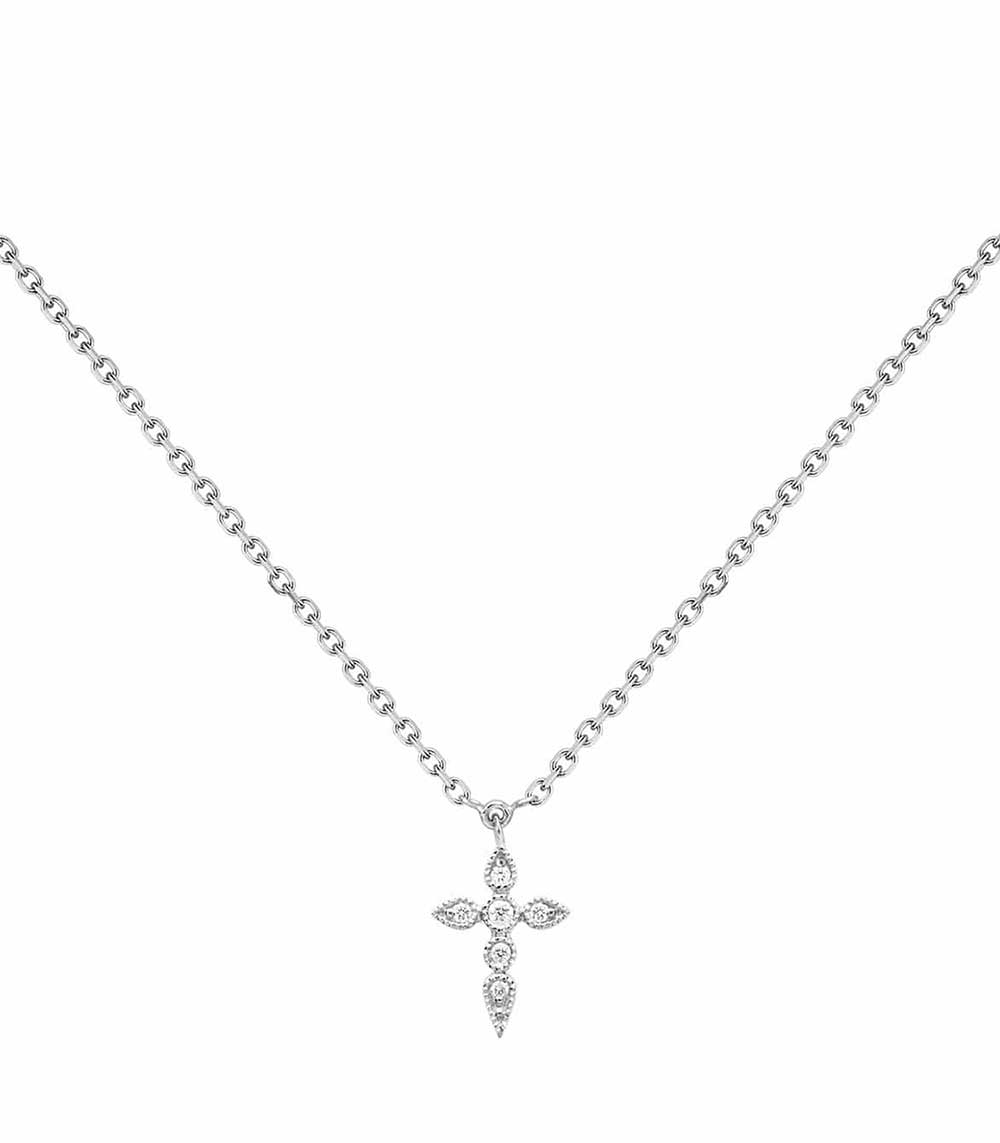 Collier Céleste simple Or Blanc et Diamants Stone Paris