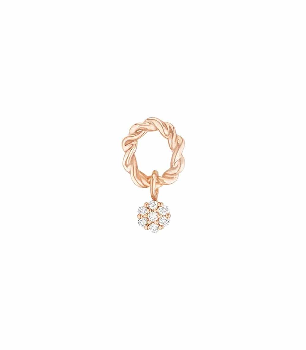 Boucle d'oreille Puce Dunaway Or Rose et Diamants Stone Paris