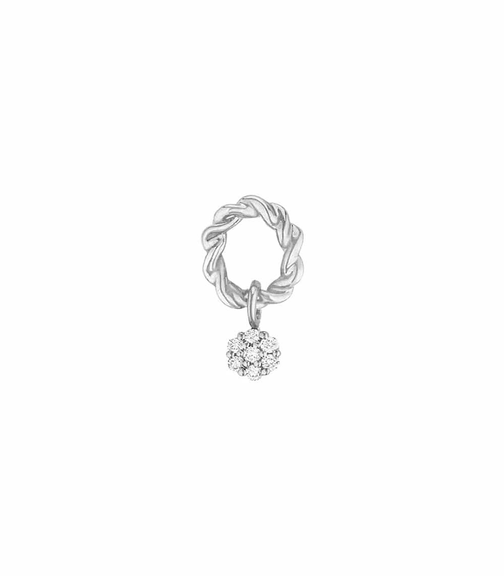 Boucle d'oreille Puce Dunaway Or Blanc et Diamants Stone Paris
