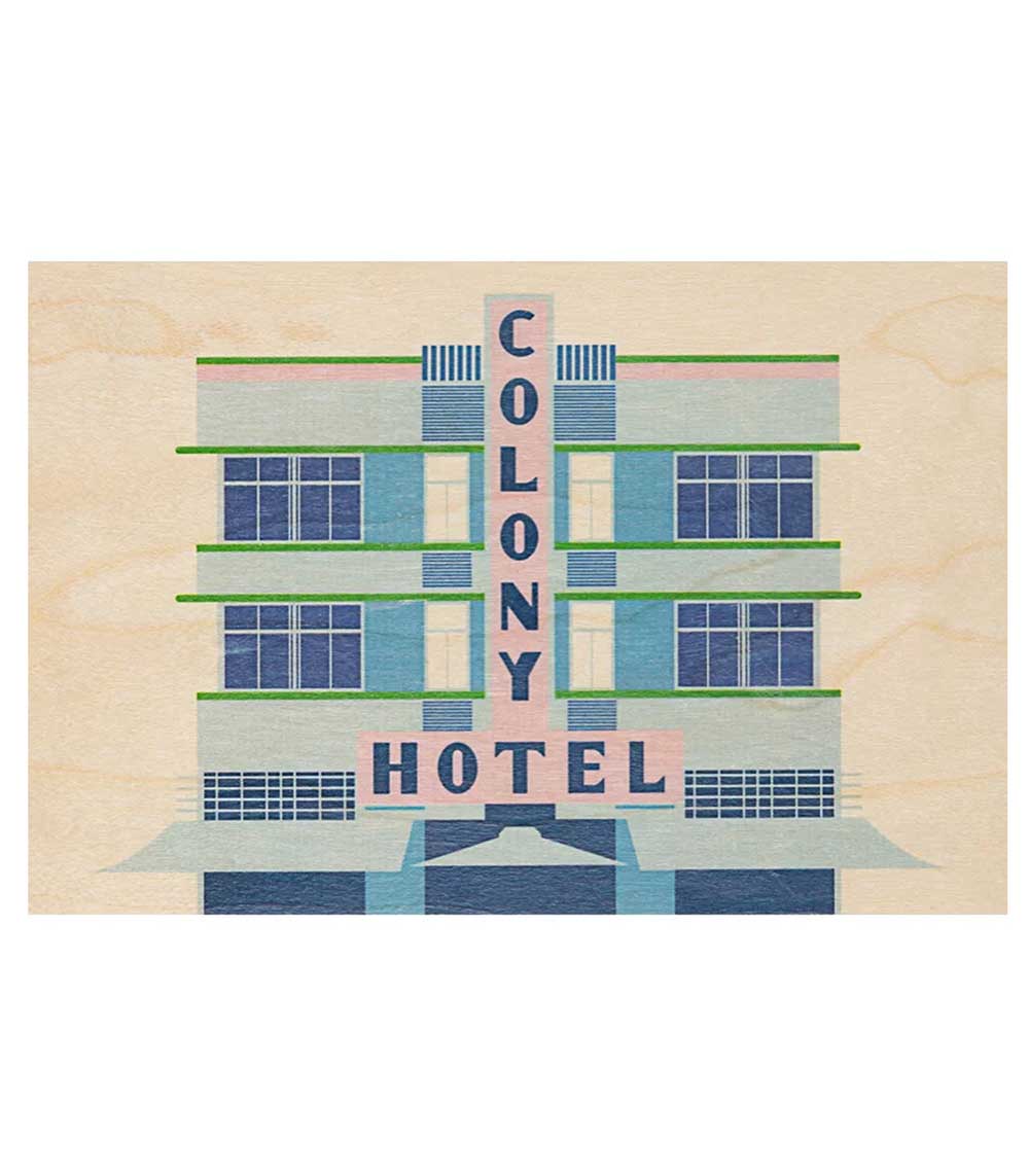 Carte postale en bois Miami Colony Woodhi