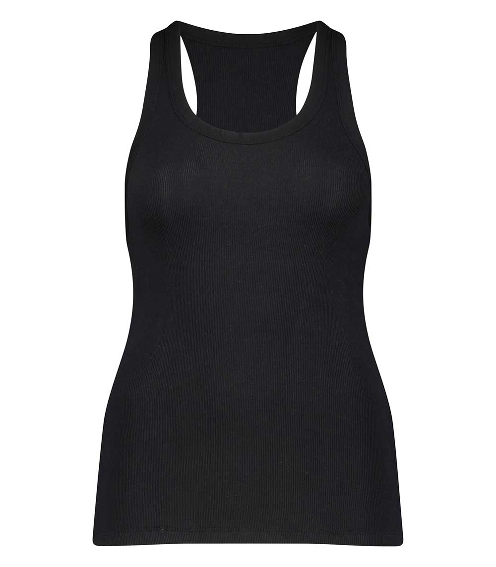 Débardeur côtelé Kingston Noir Maison Saint Julien