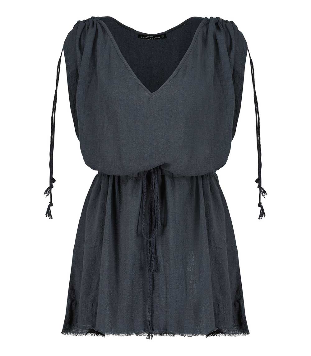 Robe courte Alexandrie Bleu Nuit Maison Saint Julien