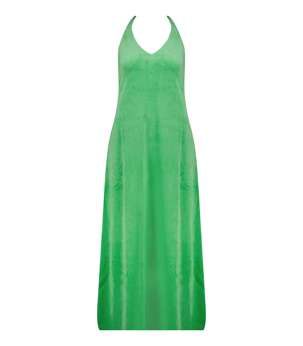 Robe Mireille Grass Green en éponge velours Ma petite plage