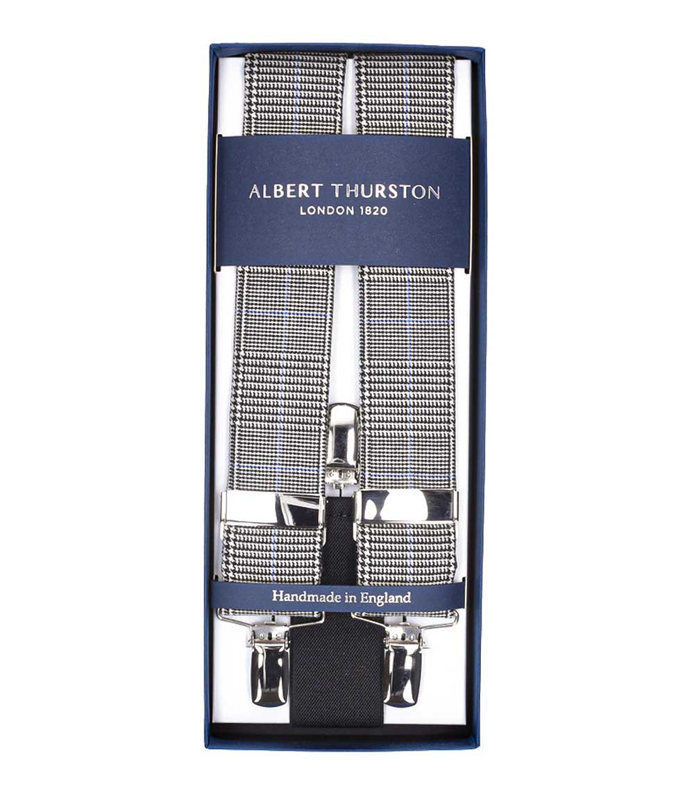 Bretelles Sutting 3 Clip à motif blanc et noir Albert Thurston