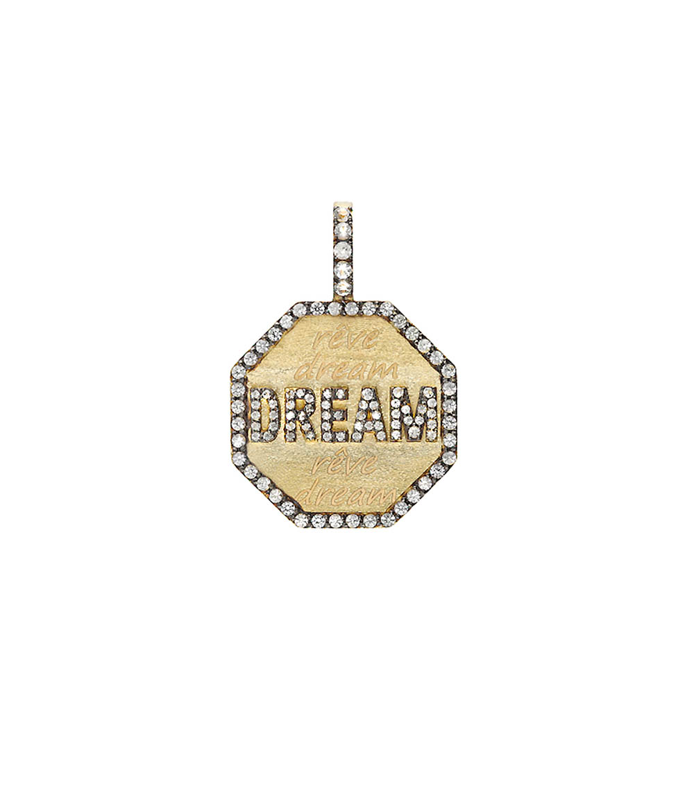 Pendentif Dream Or jaune Saphirs blancs Feidt Paris