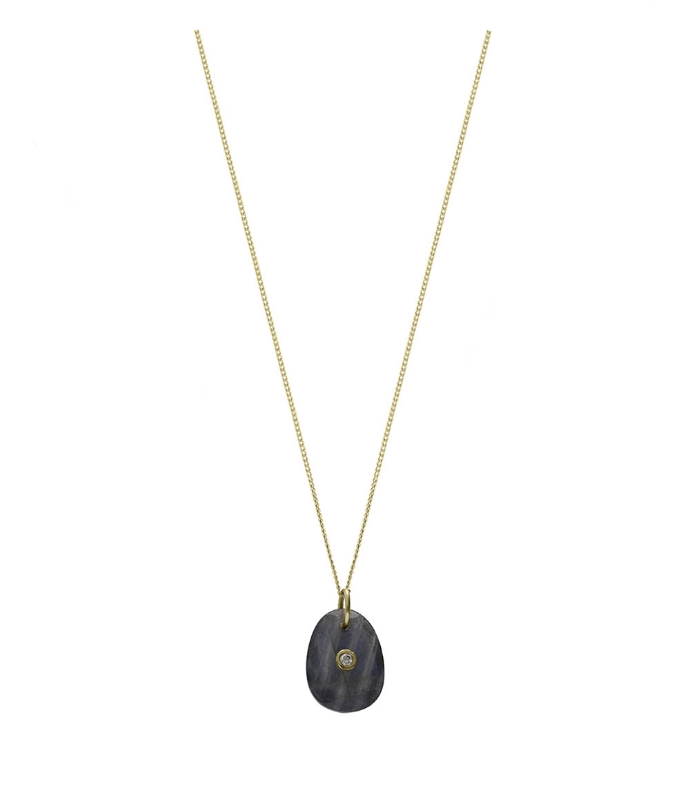 Collier Or Jaune Orso N°1 Labradorite Pascale Monvoisin