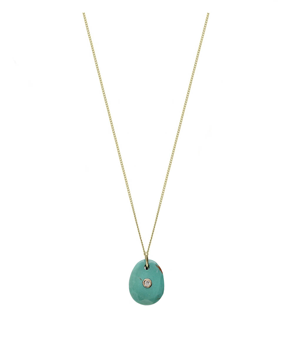 Collier  Orso n°1 Or Jaune et Turquoise Pascale Monvoisin
