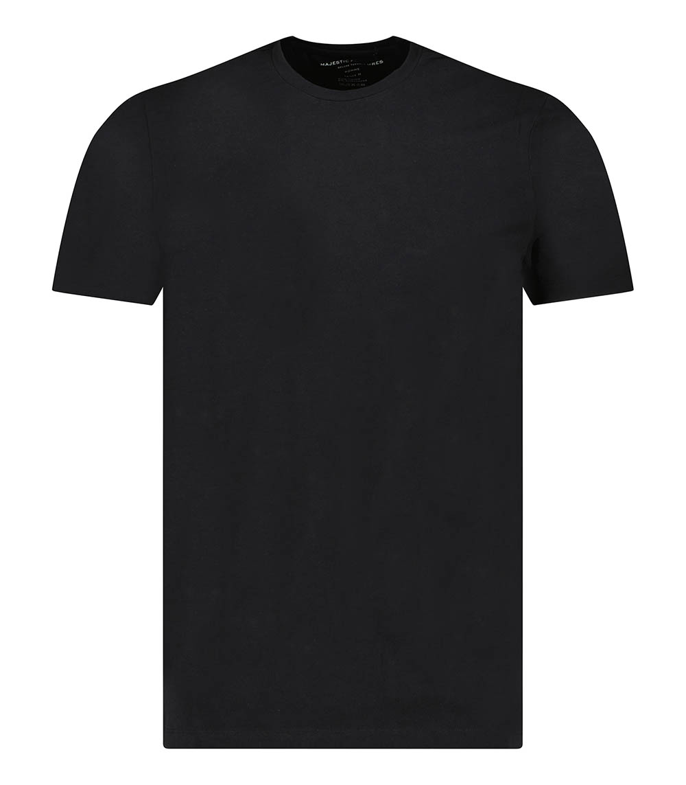 Tee-shirt Homme Harold Col Rond Manches Courtes Noir Majestic Filatures