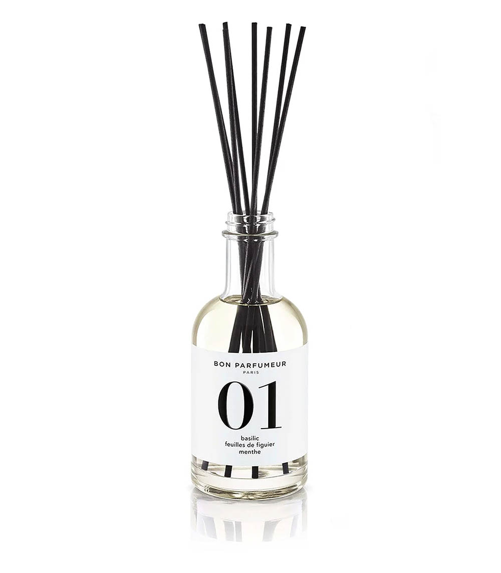 Diffuseur de parfum d’intérieur 01 Basilic, Feuilles de Figuier et Menthe 200 ml Bon Parfumeur