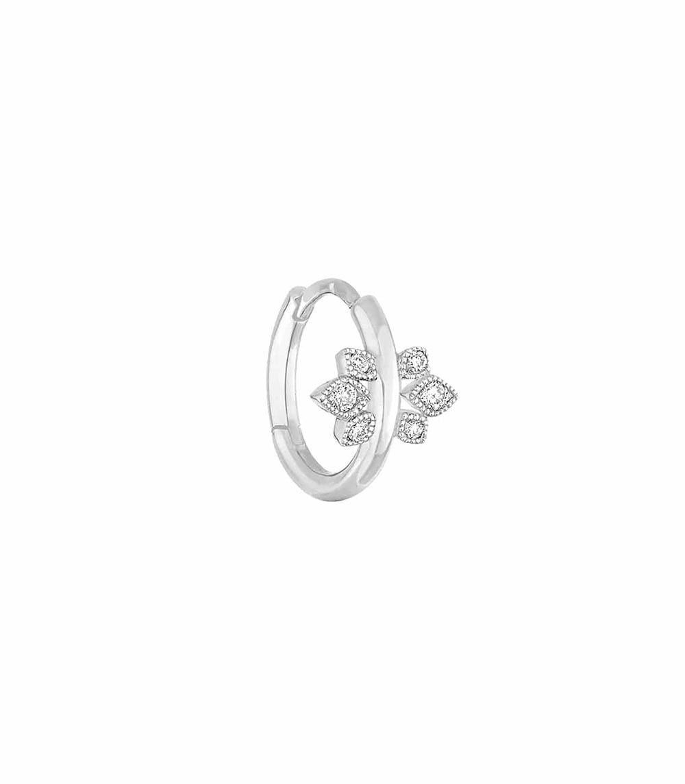 Mini créole Nude Or blanc et Diamants Stone Paris