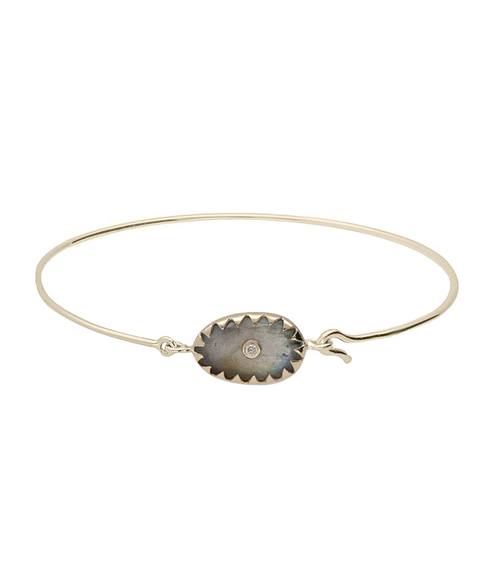 Bracelet Jonc Or Jaune Orso Labradorite Pascale Monvoisin