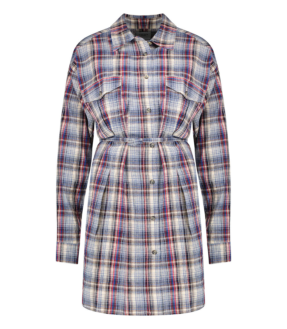 Robe à carreaux Liliane Bleu Marant Étoile