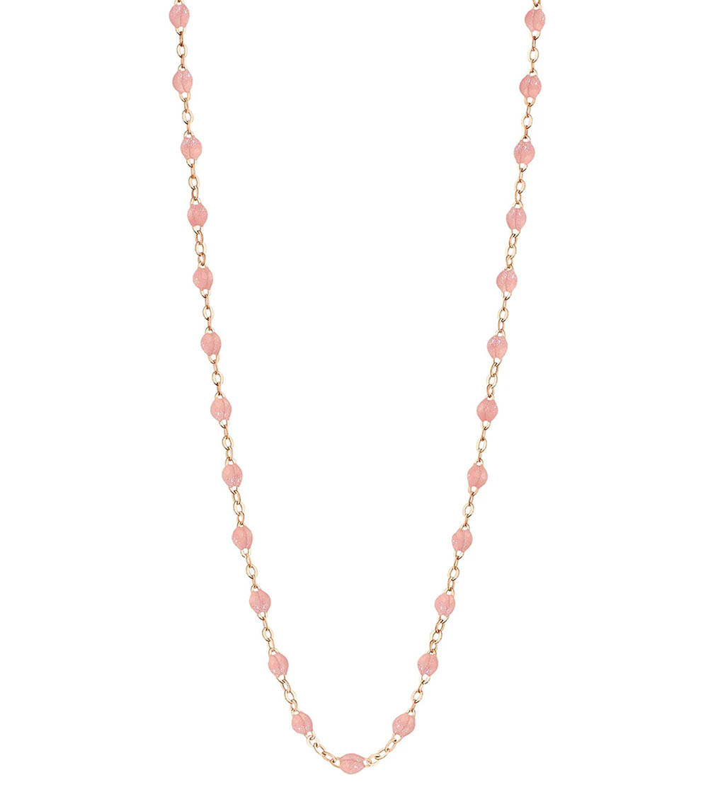 Collier Or rose et Perles de résine 42 cm Gigi Clozeau