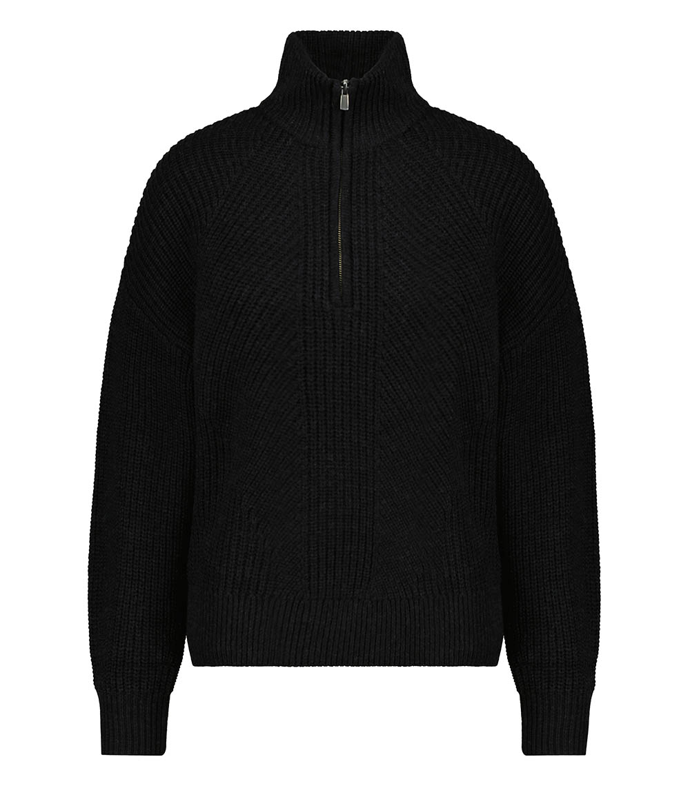Pull Col Camionneur Noir Majestic Filatures