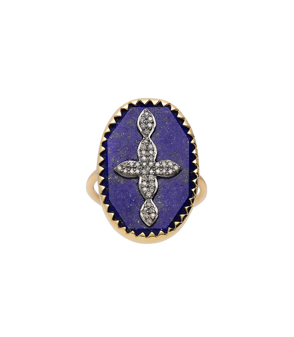 Bague Bowie N°3 Lapis et Diamants x Jane de Boy Pascale Monvoisin