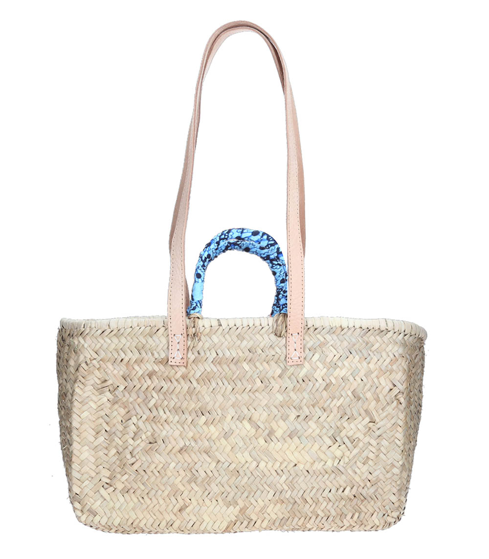 Panier Rectangulaire Anses Wax & Cuir Rose Maud Fourier Paris