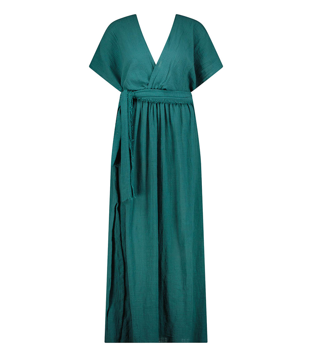 Robe longue Empire Emeraude Maison Saint Julien