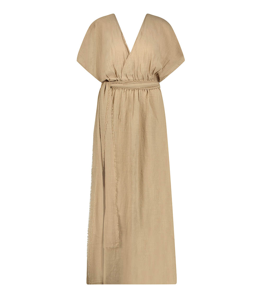 Robe longue Empire Café Latte Maison Saint Julien
