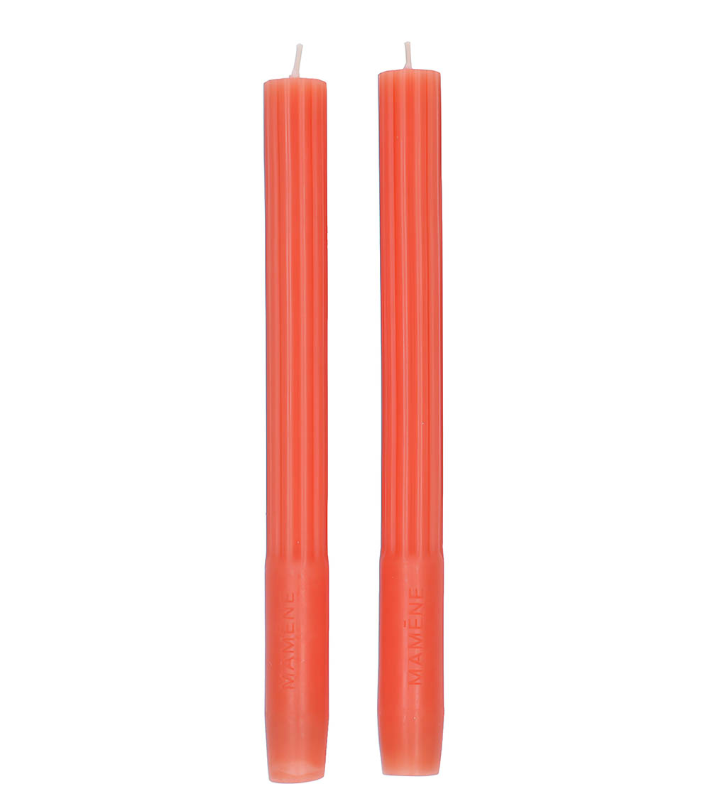 Lot de 2 Chandelles Orange Corail Mamène Paris