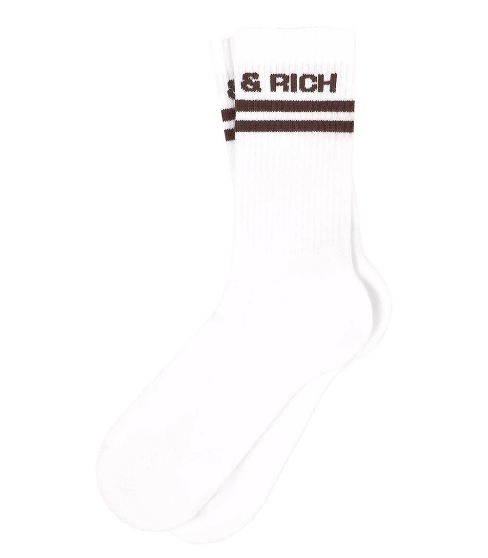 Chaussettes Bold Logo White/Chocolate Sporty & Rich