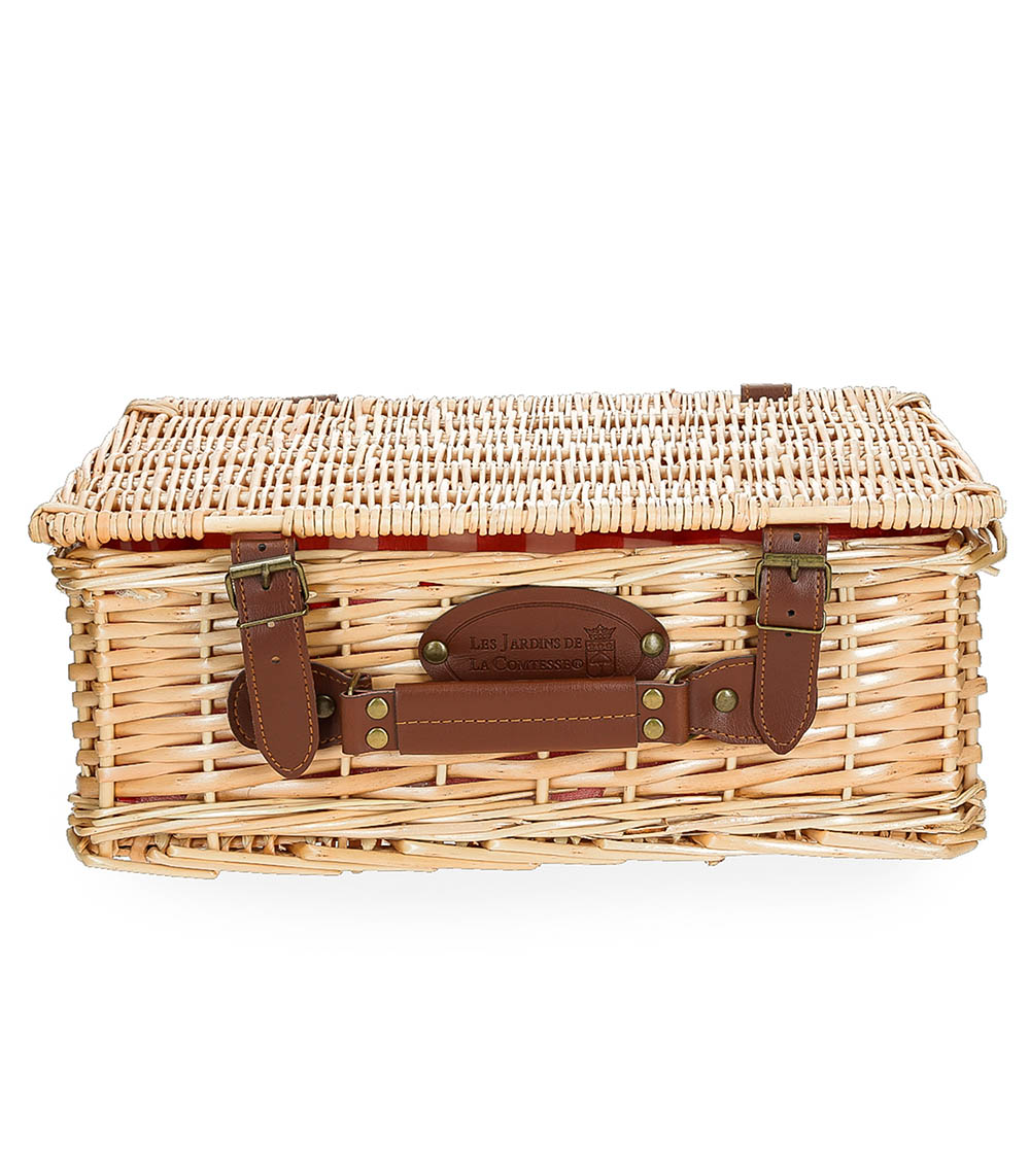 Valisette de Pique-Nique Carreaux Rouges et Blanc Les Jardins de la Comtesse