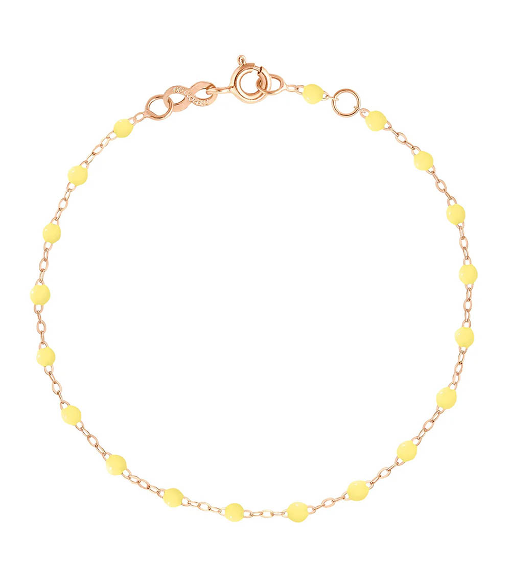 Bracelet de Cheville Or Rose et Perles de résine 24 cm Gigi Clozeau