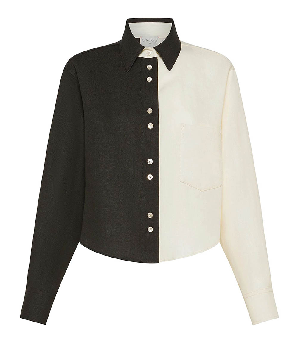 Chemise Bicolore Noire Forte Forte