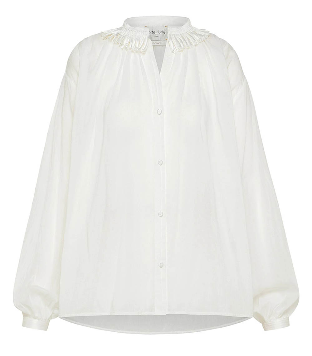 Blouse Bohemian en voile de coton Bianco Forte Forte