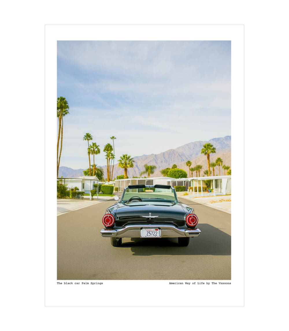 Affiche The Vision Awol 017 - The black car Palm Springs  30 x 40 cm Image Republic