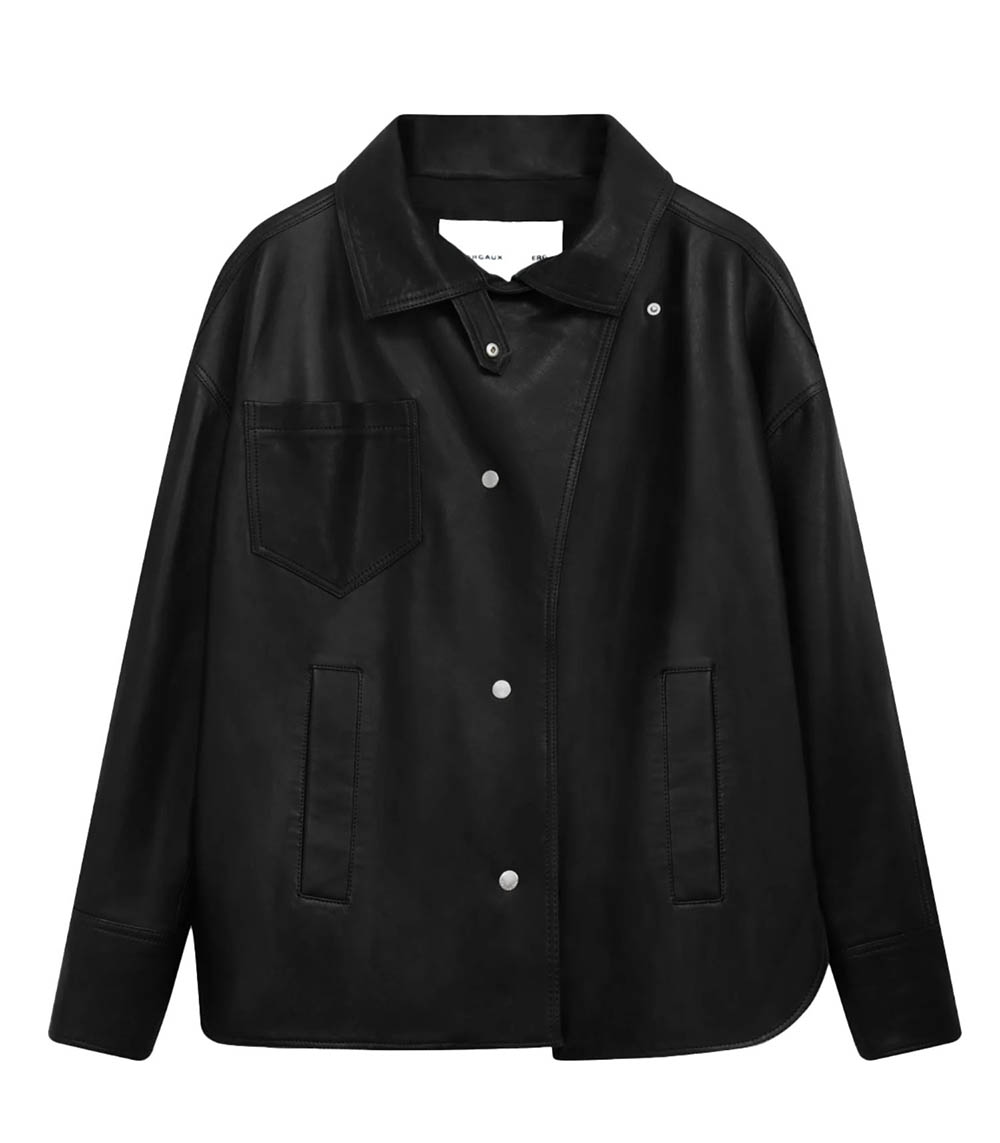 Chemise en cuir Egan noire Margaux Lonnberg