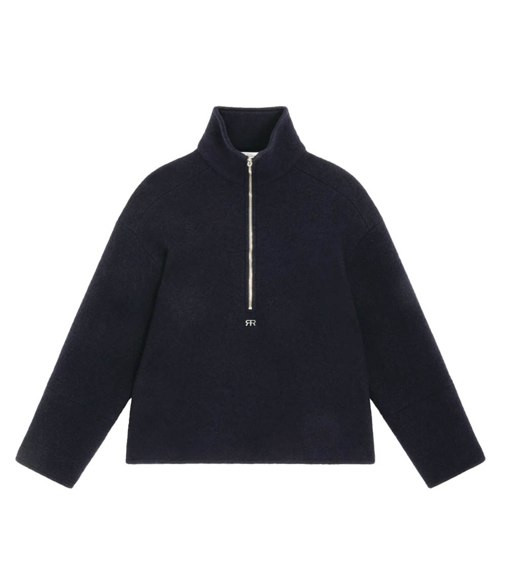 Pull camionneur Millie en laine Navy Roseanna