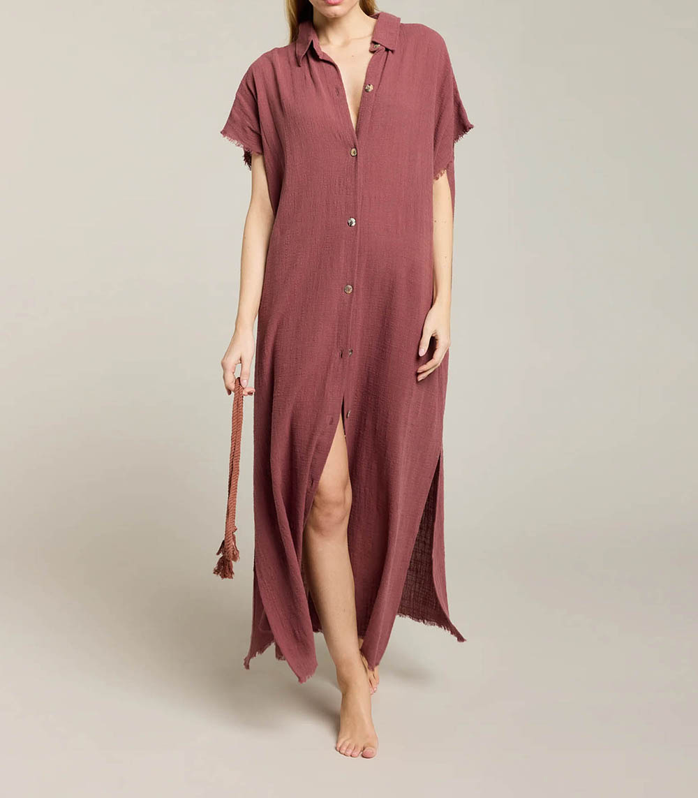 Robe Chemise Santorini Figue Maison Saint Julien