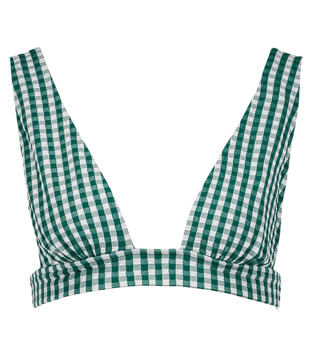 Haut de maillot Foulard l'Ensorcelant Vichy Vert Anja