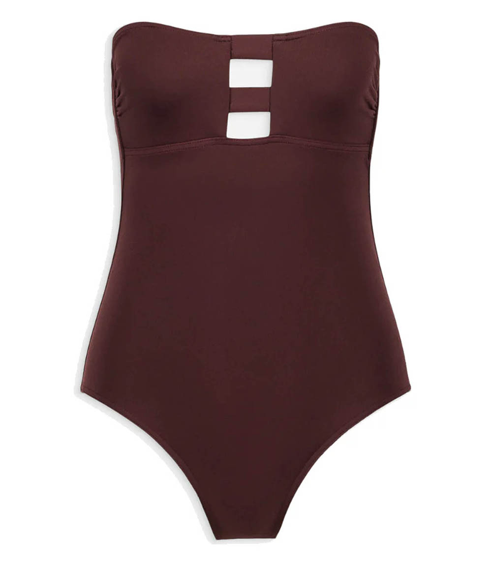 Maillot de bain 1 pièce bandeau L'Espiègle Moka Anja