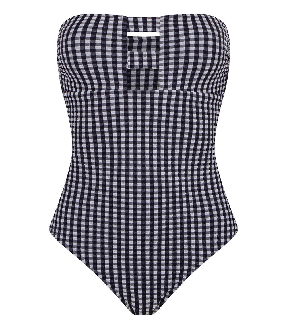 Maillot de bain 1 Pièce Bandeau L'Espiègle Vichy Marine Anja
