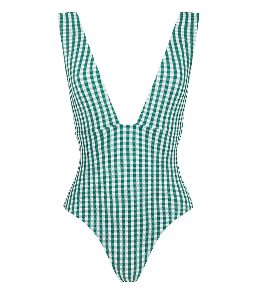 Maillot de bain 1 Pièce Le Plongeant Vichy Vert Anja