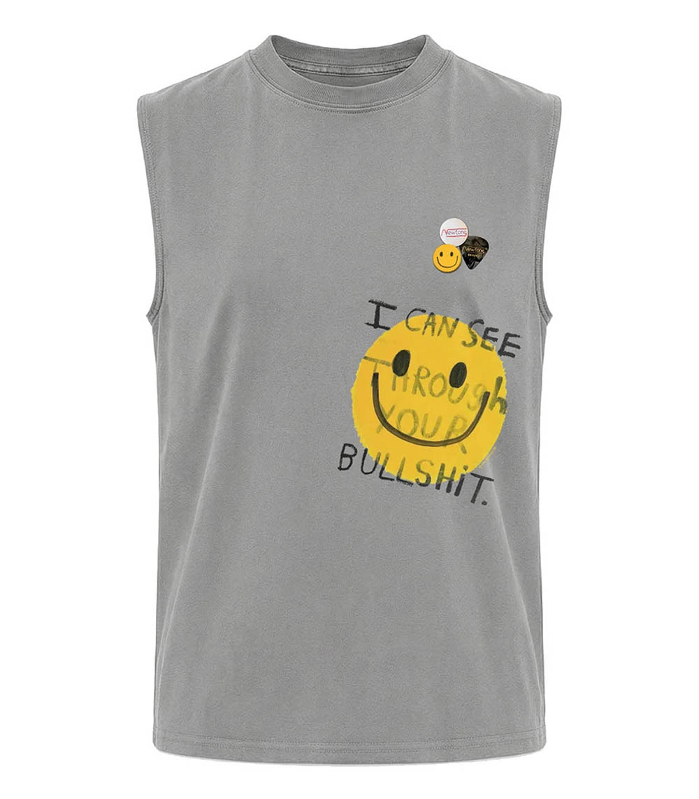 Tee-shirt Biker Bullshit Grey Newtone
