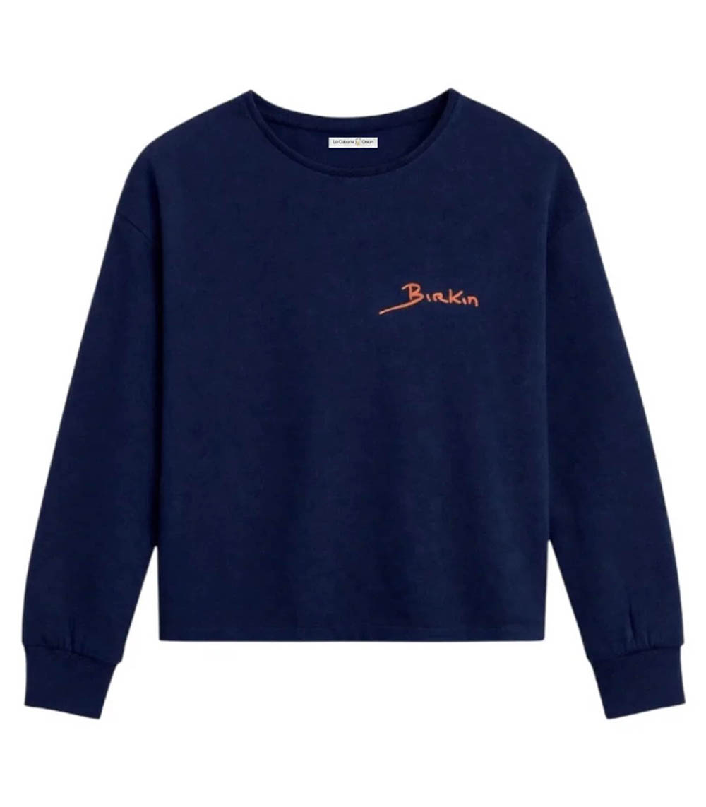 Sweat Birkin Brodé Marine La Cabane Orson