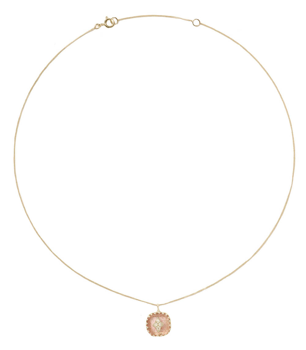 Collier Pierrot Strawberry Quartz Pascale Monvoisin