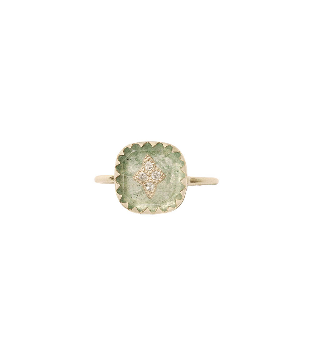 Bague Pierrot Aventurine Quartz Pascale Monvoisin